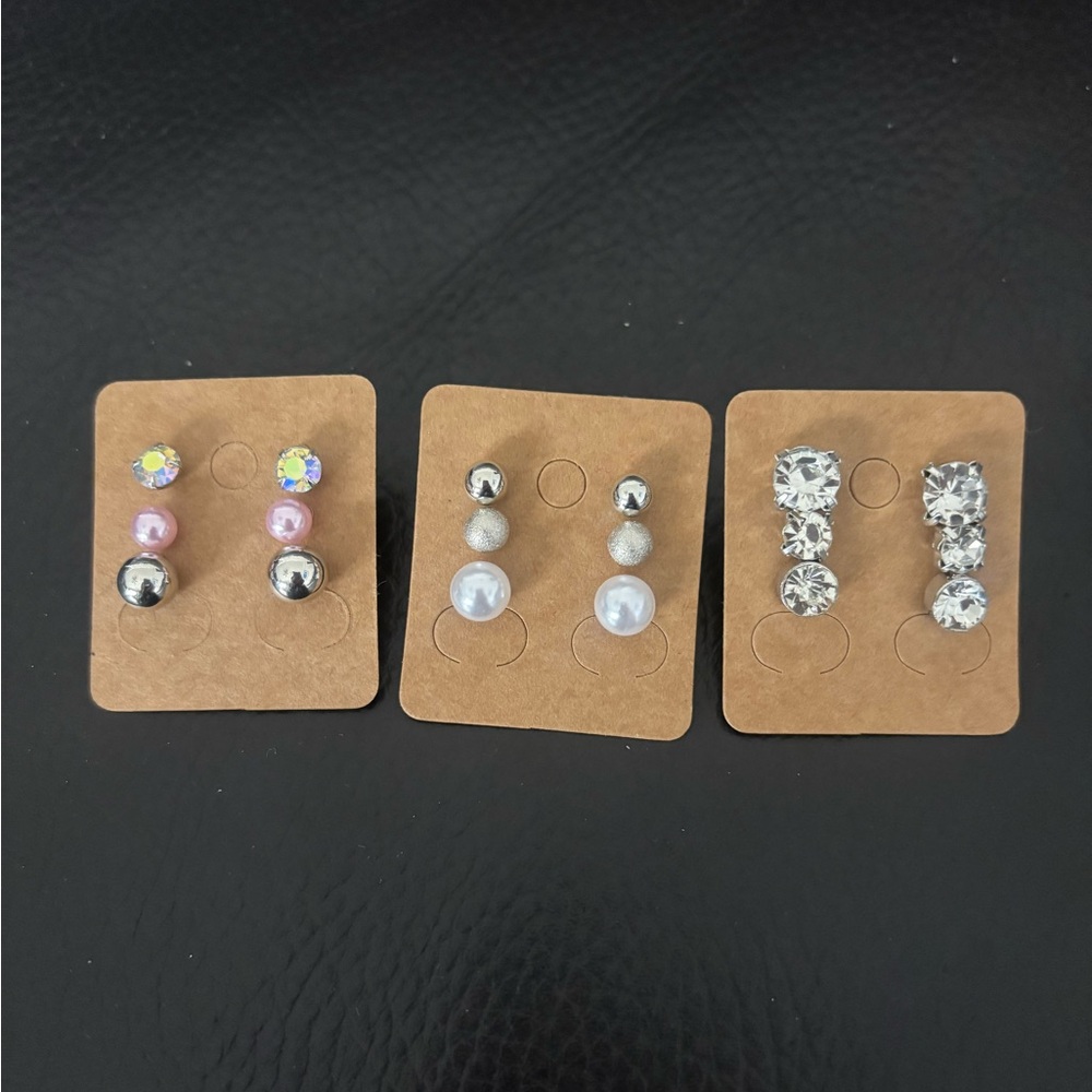 Stud Earring Set (9 Pairs) - Picture 2 of 4